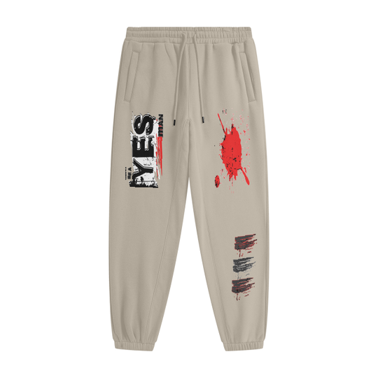 YES/NO. Streetwear Unisex Fleece Joggers