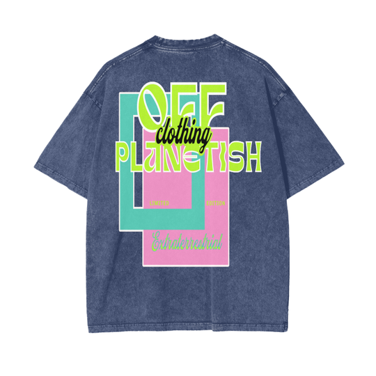 FROM "THE HOUSE OF OFFPLANETISH" Acid Wash Oversize T-Shirt - 250 GSM