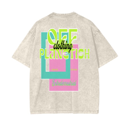 FROM "THE HOUSE OF OFFPLANETISH" Acid Wash Oversize T-Shirt - 250 GSM