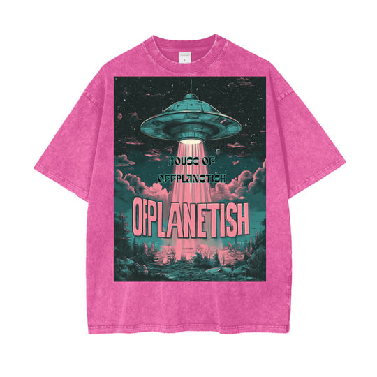 FROM "THE HOUSE OF OFFPLANETISH" Acid Wash Oversize T-Shirt - 250 GSM