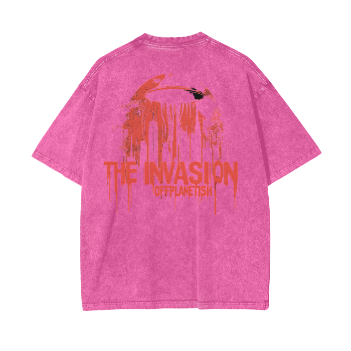 FROM”THE HOUSE OF OFFPLANETISH” THE INVASION 
Acid Wash Oversize T-Shirt - 250 GSM