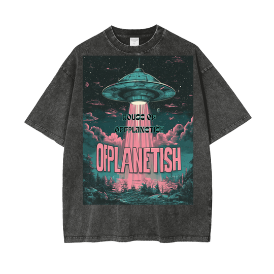 FROM "THE HOUSE OF OFFPLANETISH" Acid Wash Oversize T-Shirt - 250 GSM