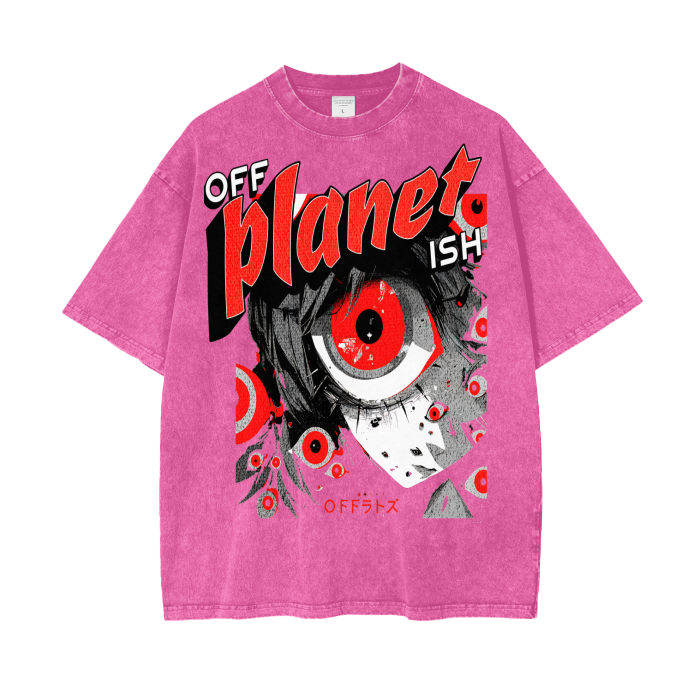 FROM "THE HOUSE OF OFFPLANETISH" THE ALIEN ART COLLECTION Acid Wash Oversize T-Shirt - 250 GSM