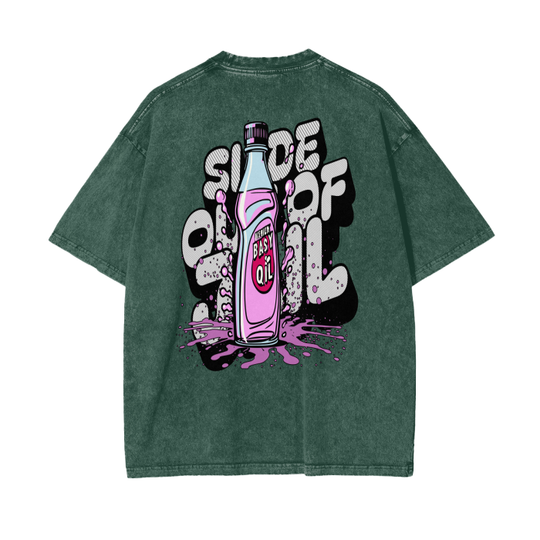 FROM THE HOUSE OF “OFFPLANETISH” FREE DIDDY Acid Wash Oversize T-Shirt - 250 GSM