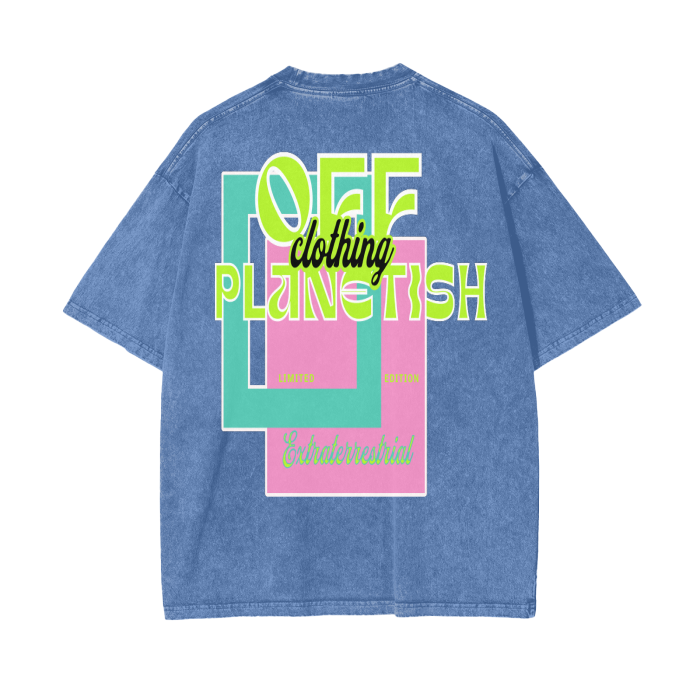 FROM "THE HOUSE OF OFFPLANETISH" Acid Wash Oversize T-Shirt - 250 GSM