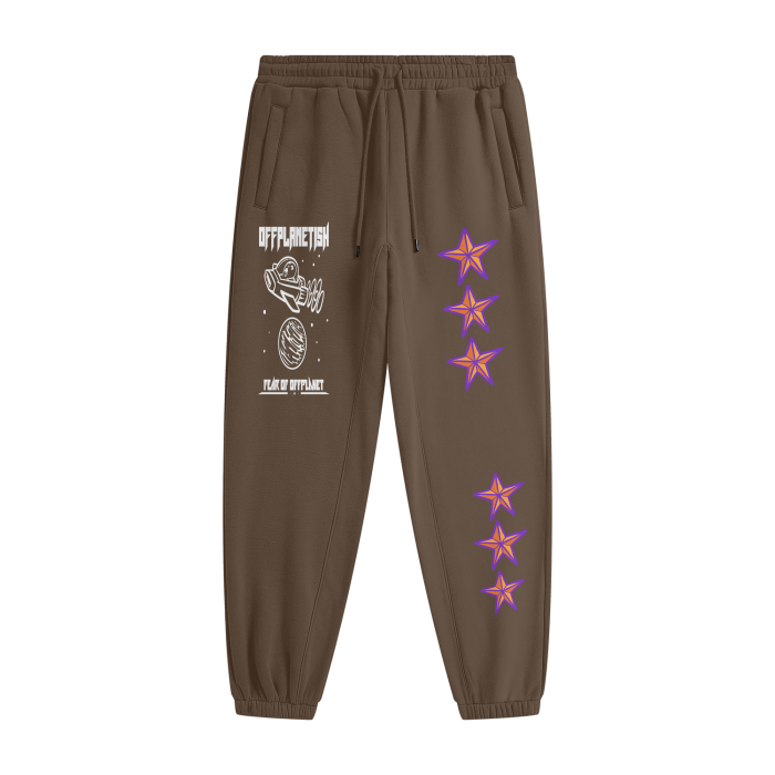 FROM "THE HOUSE OF OFFPLANETISH "FEAR OF OFFPLANET collection Streetwear Unisex Fleece Joggers