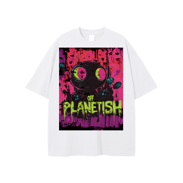 FROM “THE HOUSE OF OFFPLANETISH” OFFPLANET ALIENS Streetwear Unisex Solid Color Loose Fit FOG T-Shirt