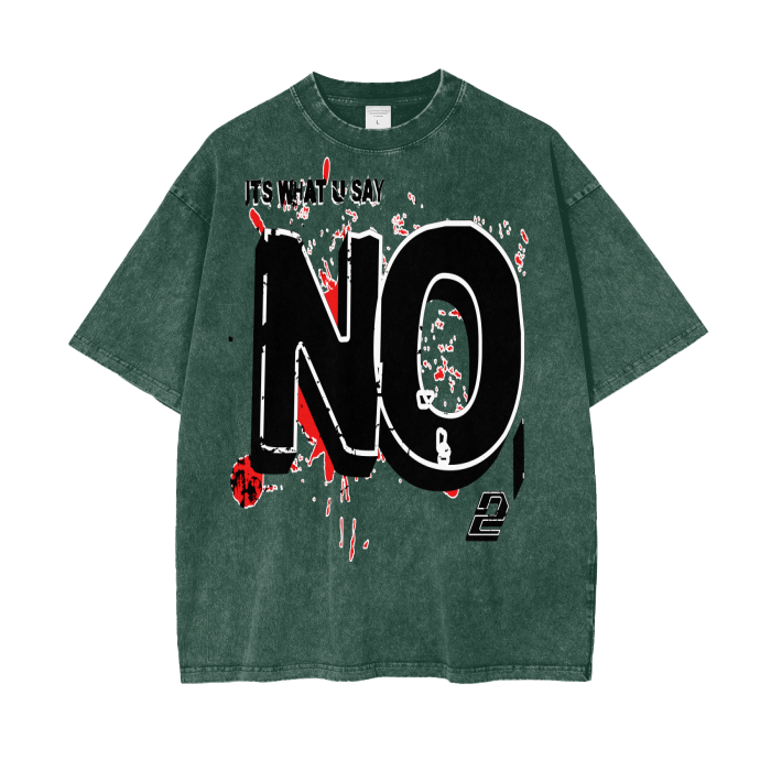 YES/NO Acid Wash Oversize T-Shirt - 250 GSM