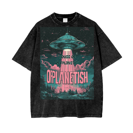 FROM "THE HOUSE OF OFFPLANETISH" Acid Wash Oversize T-Shirt - 250 GSM