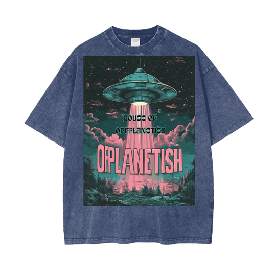 FROM "THE HOUSE OF OFFPLANETISH" Acid Wash Oversize T-Shirt - 250 GSM