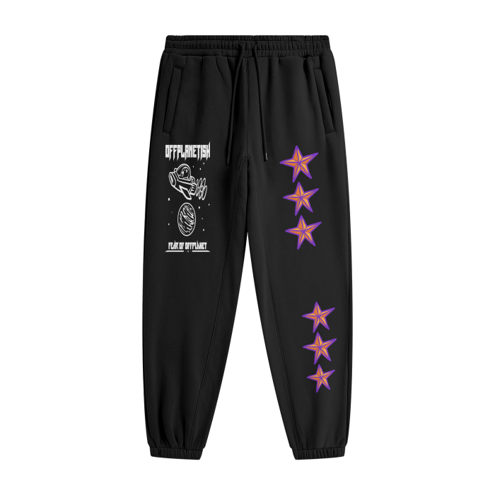 FROM "THE HOUSE OF OFFPLANETISH "FEAR OF OFFPLANET collection Streetwear Unisex Fleece Joggers