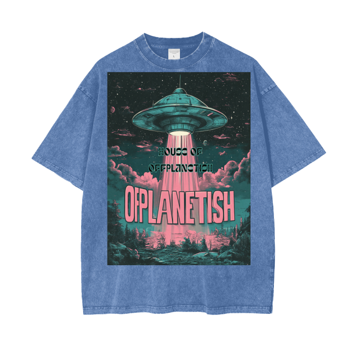 FROM "THE HOUSE OF OFFPLANETISH" Acid Wash Oversize T-Shirt - 250 GSM