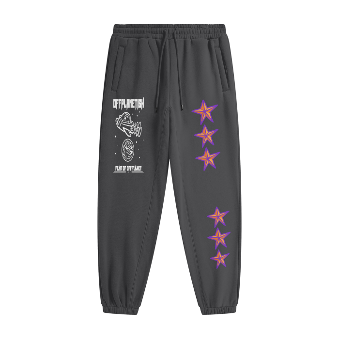 FROM "THE HOUSE OF OFFPLANETISH "FEAR OF OFFPLANET collection Streetwear Unisex Fleece Joggers