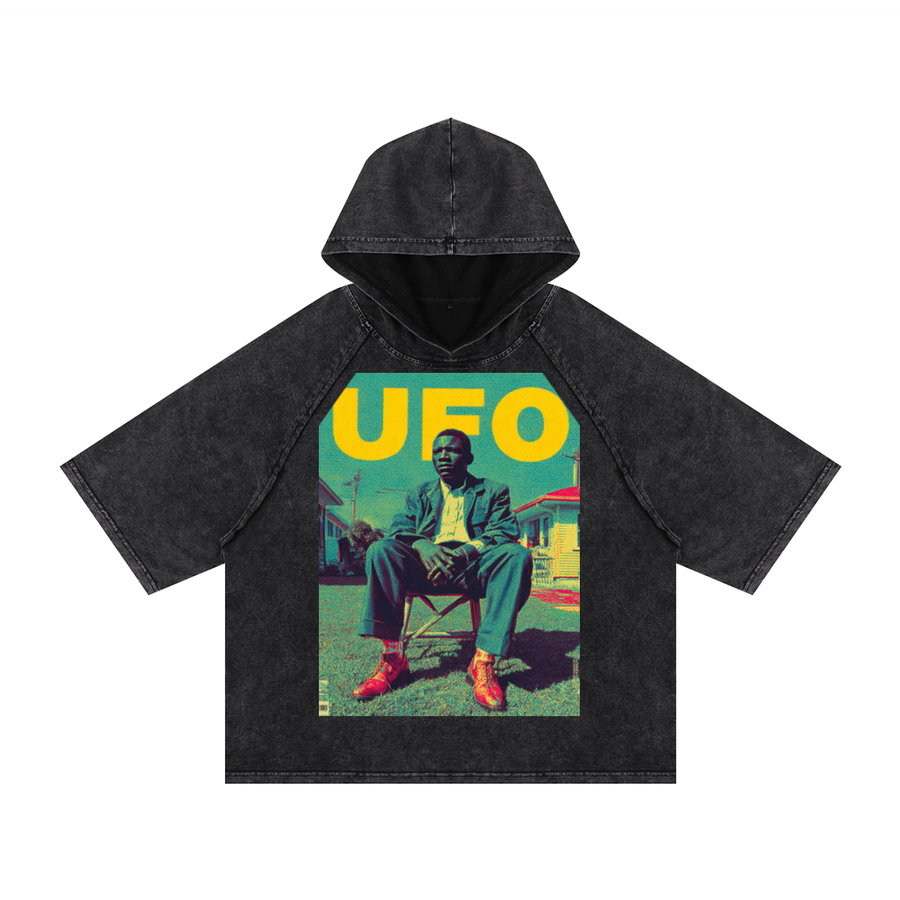 SOUL UFO 5416 Snow Washed Boxy Hooded T-Shirt