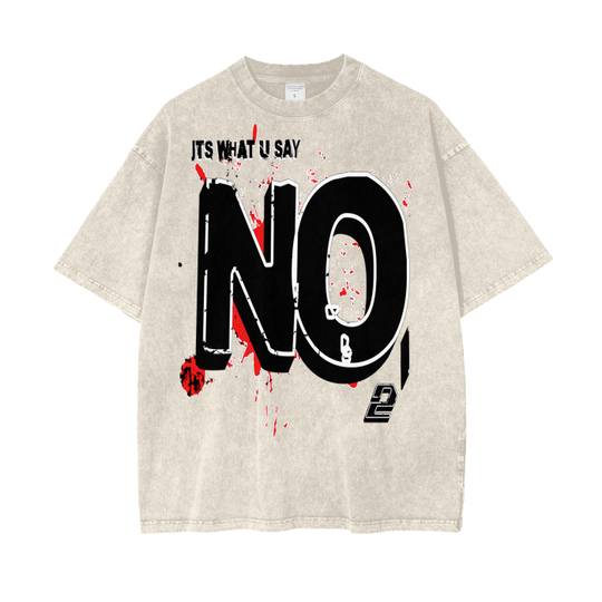 YES/NO Acid Wash Oversize T-Shirt - 250 GSM