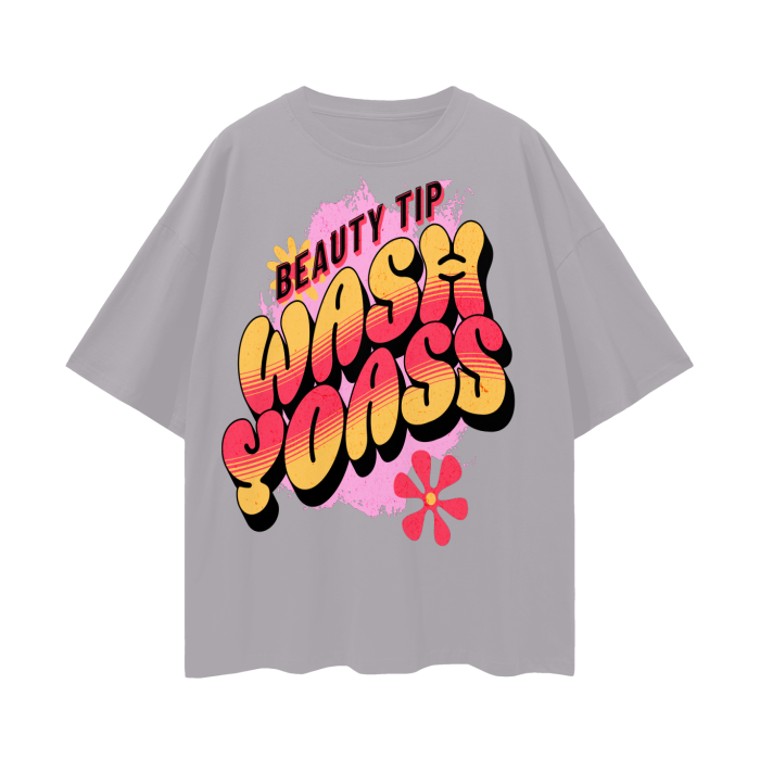 “BEAUTY TIP” Oversize Deep Drop Shoulder Tee - 190 GSM