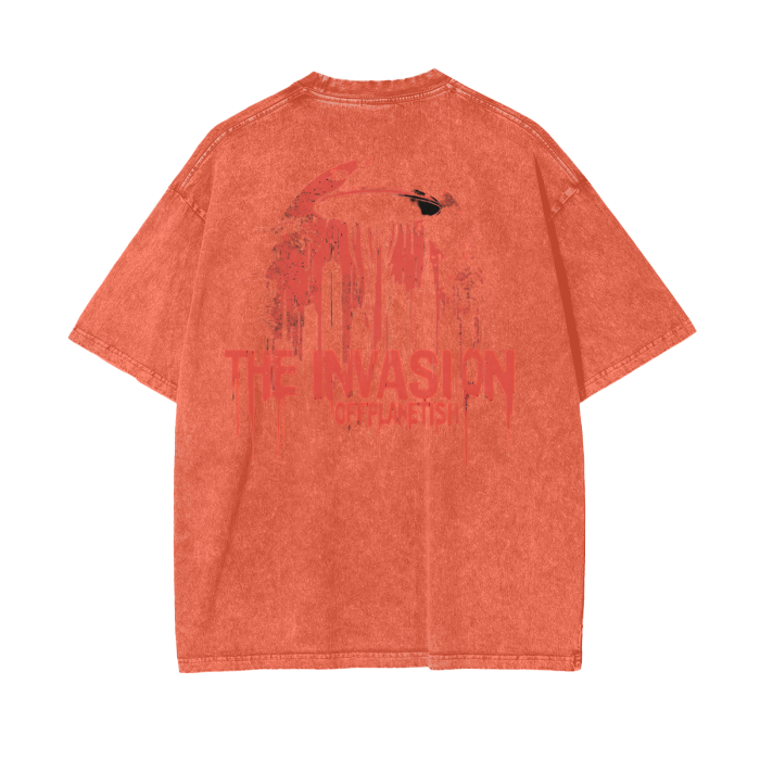 FROM”THE HOUSE OF OFFPLANETISH” THE INVASION 
Acid Wash Oversize T-Shirt - 250 GSM