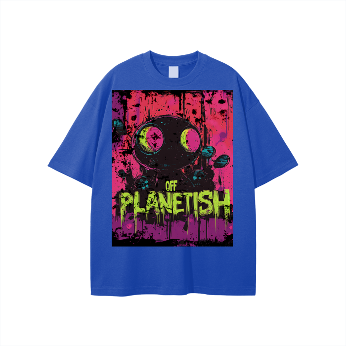 FROM “THE HOUSE OF OFFPLANETISH” OFFPLANET ALIENS Streetwear Unisex Solid Color Loose Fit FOG T-Shirt