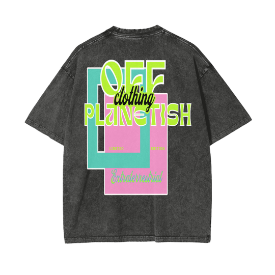 FROM "THE HOUSE OF OFFPLANETISH" Acid Wash Oversize T-Shirt - 250 GSM