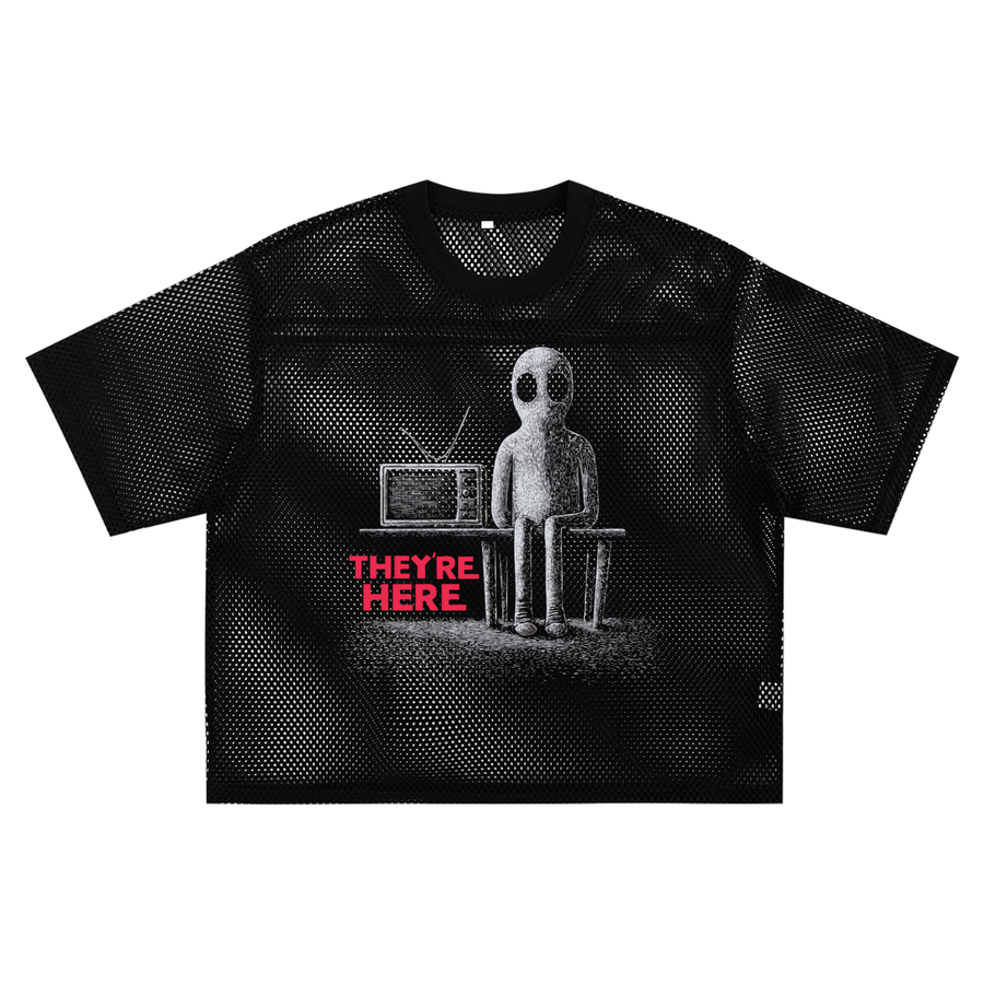 They're Here — See-Through Net T-Shirt