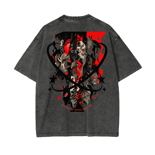 FROM "THE HOUSE OF OFFPLANETISH" THE ALIEN ART COLLECTION Acid Wash Oversize T-Shirt - 250 GSM