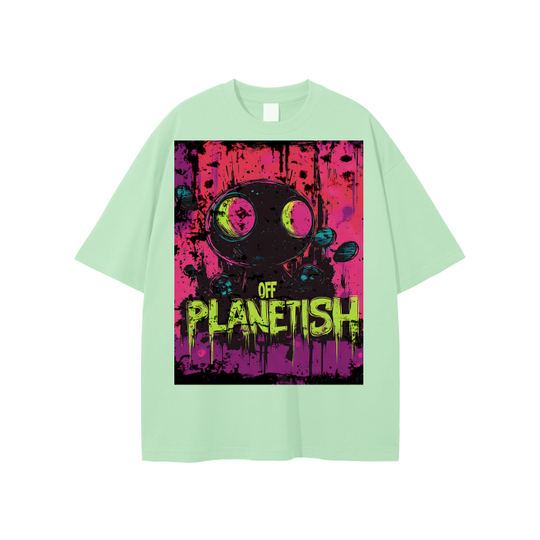 FROM “THE HOUSE OF OFFPLANETISH” OFFPLANET ALIENS Streetwear Unisex Solid Color Loose Fit FOG T-Shirt