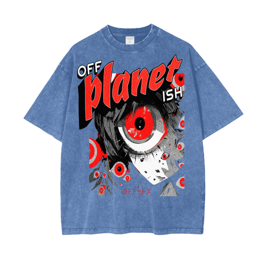 FROM "THE HOUSE OF OFFPLANETISH" THE ALIEN ART COLLECTION Acid Wash Oversize T-Shirt - 250 GSM