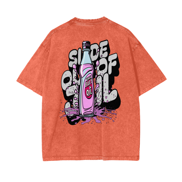 FROM THE HOUSE OF “OFFPLANETISH” FREE DIDDY Acid Wash Oversize T-Shirt - 250 GSM