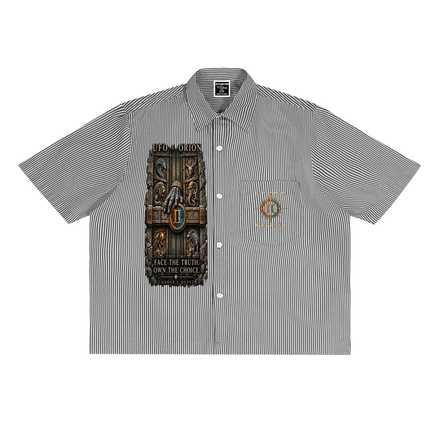 UFO × ORION — GEMINI Veto Vertical Stripe Boxy Shirt