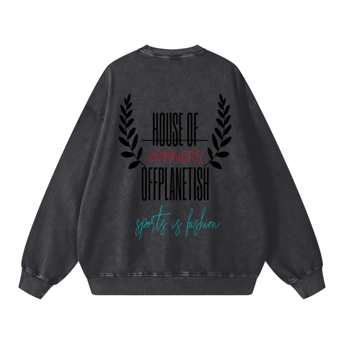 FROM "THE HOUSE OF OFFPLANETISH "HOUSE OF WINNERS Collection "Acid Wash Oversize Sweatshirt - 360 GSM