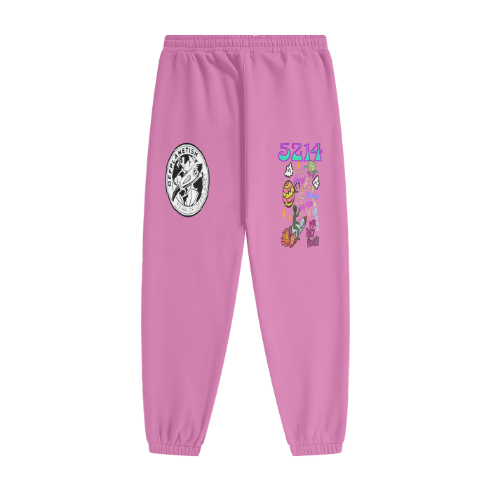 FROM "THE HOUSE OF OFFPLANETISH "FEAR OF OFFPLANET collection Streetwear Unisex Fleece Joggers