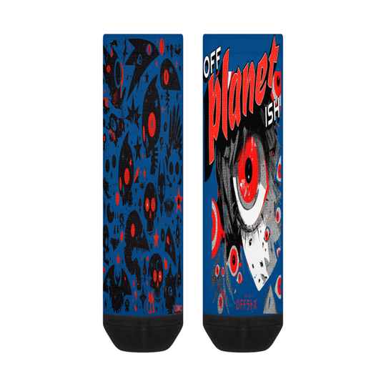 FROM "THE HOUSE OF OFFPLANETISH" THE ALIEN ART COLLECTION All-Over Print Color Matching Crew Socks