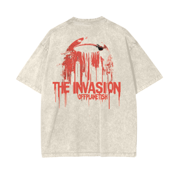 FROM”THE HOUSE OF OFFPLANETISH” THE INVASION 
Acid Wash Oversize T-Shirt - 250 GSM