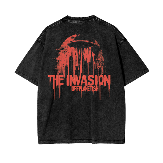 FROM”THE HOUSE OF OFFPLANETISH” THE INVASION 
Acid Wash Oversize T-Shirt - 250 GSM