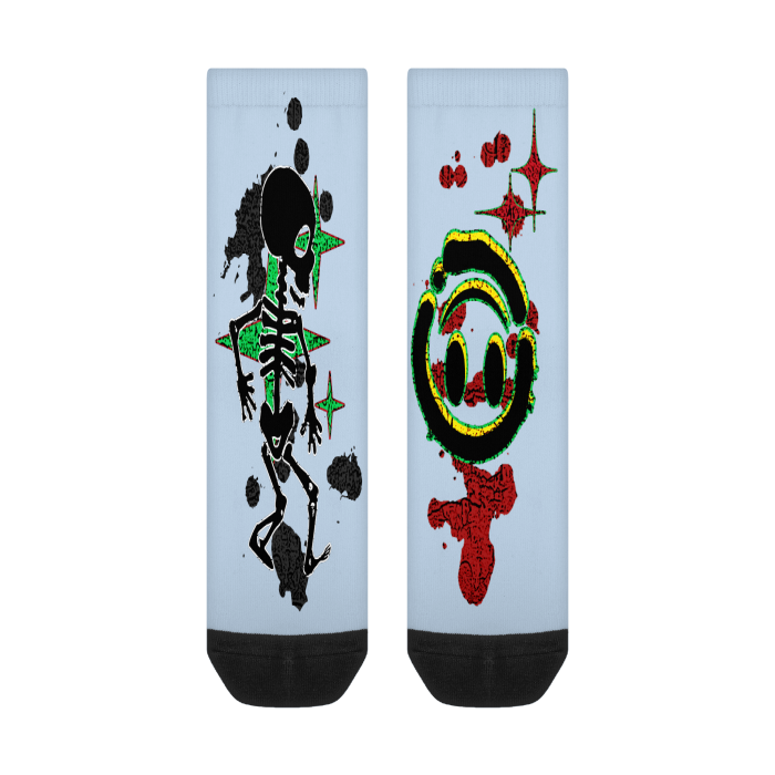 FROM “THE HOUSE OF OFFPLANETISH “ THE INVASION SOCKS All-Over Print Color Matching Crew Socks