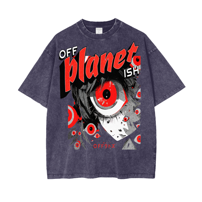 FROM "THE HOUSE OF OFFPLANETISH" THE ALIEN ART COLLECTION Acid Wash Oversize T-Shirt - 250 GSM