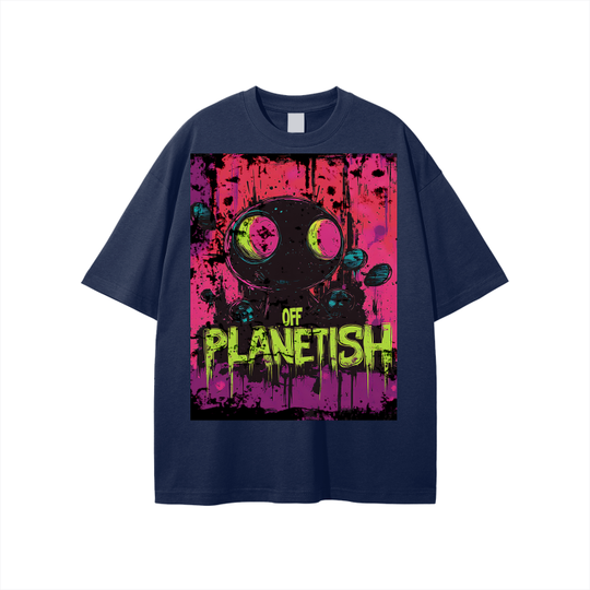 FROM “THE HOUSE OF OFFPLANETISH” OFFPLANET ALIENS Streetwear Unisex Solid Color Loose Fit FOG T-Shirt