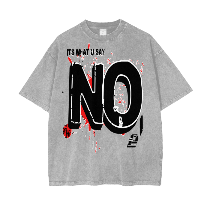 YES/NO Acid Wash Oversize T-Shirt - 250 GSM