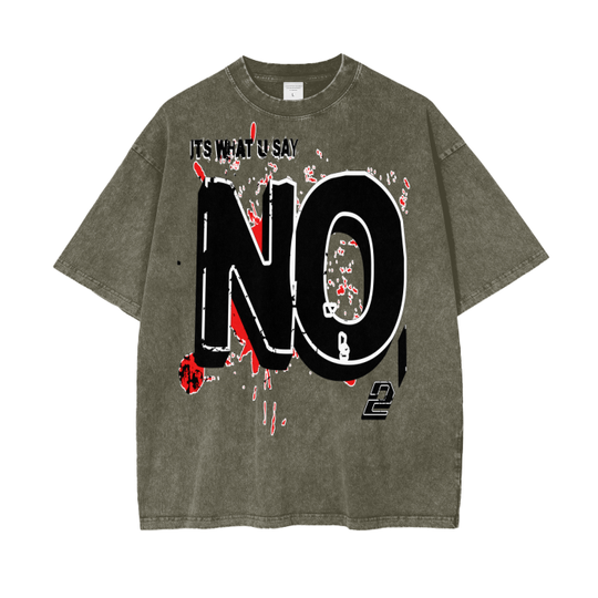 YES/NO Acid Wash Oversize T-Shirt - 250 GSM