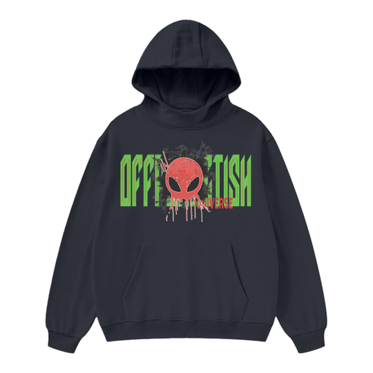 FROM "THE HOUSE OF OFFPLANETISH" OFFPLANETISH THE INVASION High Neck Insulated FOG Solid Color Fleece Hoodie - 385 GSM