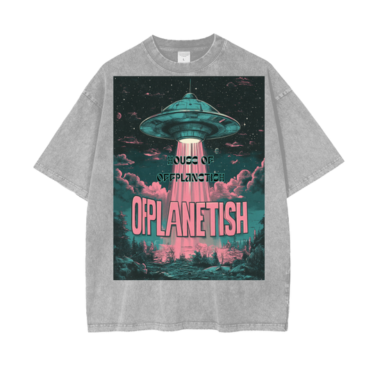 FROM "THE HOUSE OF OFFPLANETISH" Acid Wash Oversize T-Shirt - 250 GSM