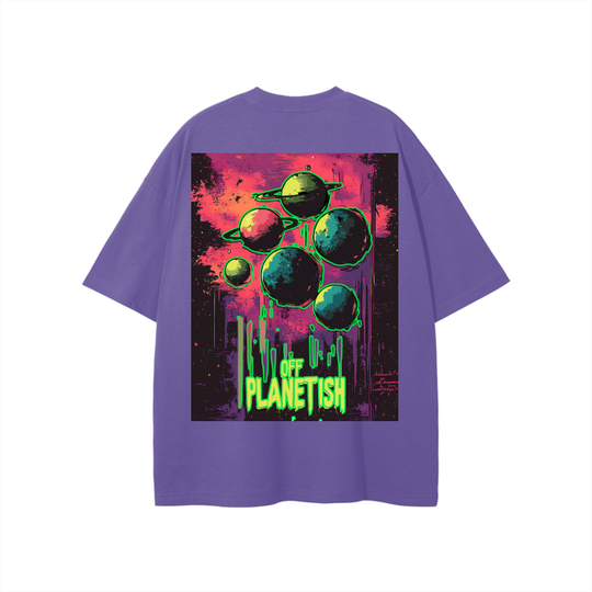 FROM “THE HOUSE OF OFFPLANETISH” OFFPLANET ALIENS Streetwear Unisex Solid Color Loose Fit FOG T-Shirt