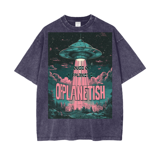 FROM "THE HOUSE OF OFFPLANETISH" Acid Wash Oversize T-Shirt - 250 GSM