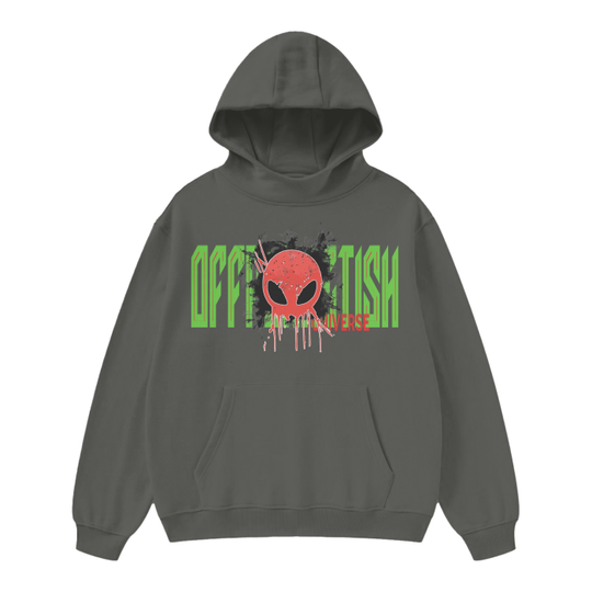 FROM "THE HOUSE OF OFFPLANETISH" OFFPLANETISH THE INVASION High Neck Insulated FOG Solid Color Fleece Hoodie - 385 GSM