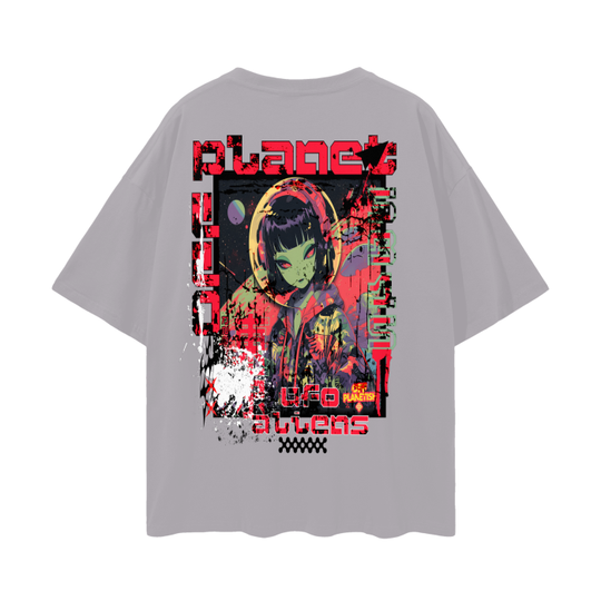 FROM "THE HOUSE OF OFFPLANETISH" THE ALIEN ART COLLECTION Oversize Deep Drop Shoulder Tee - 190 GSM