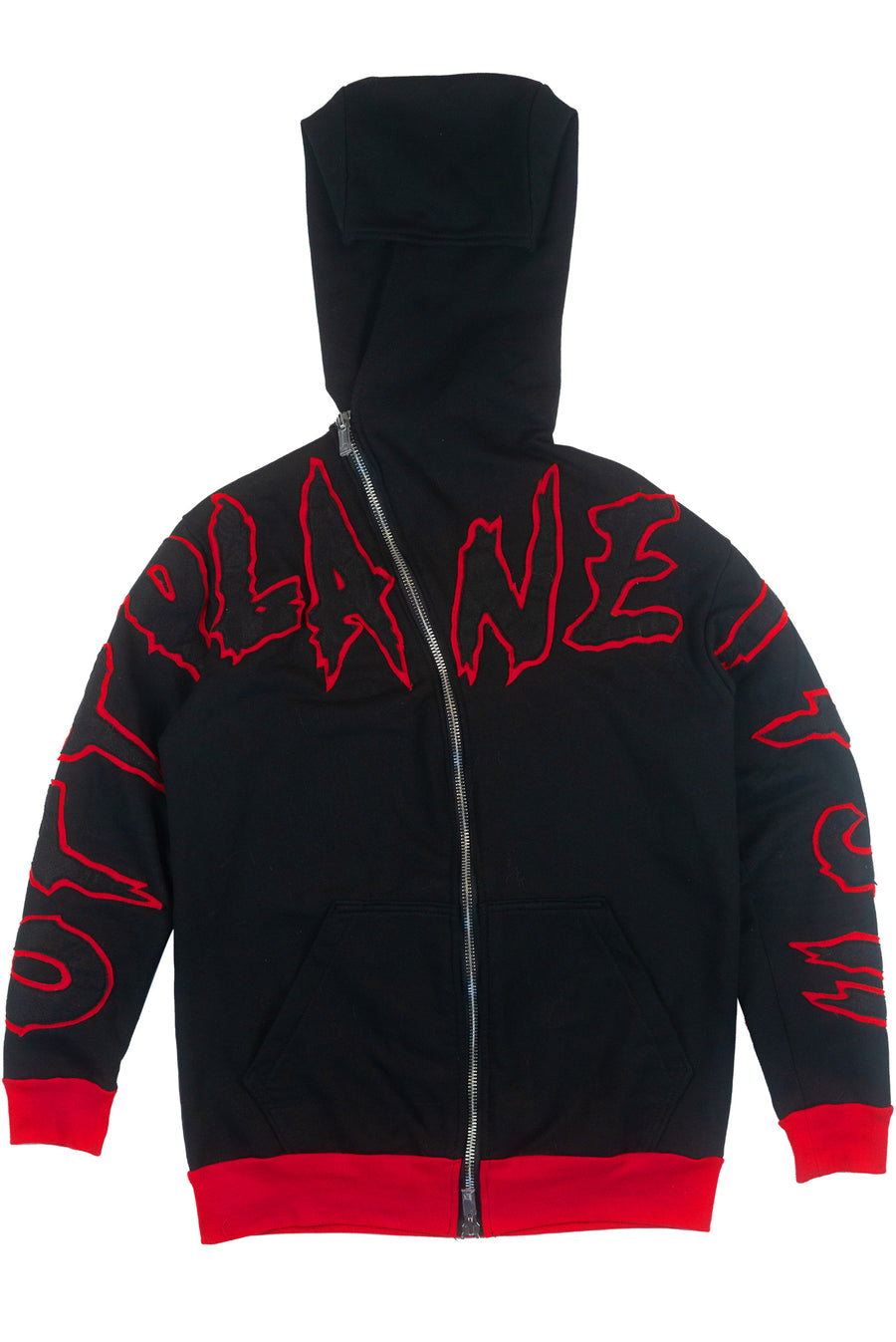 Anti-Villain Zip Hoodie — Black/Red
