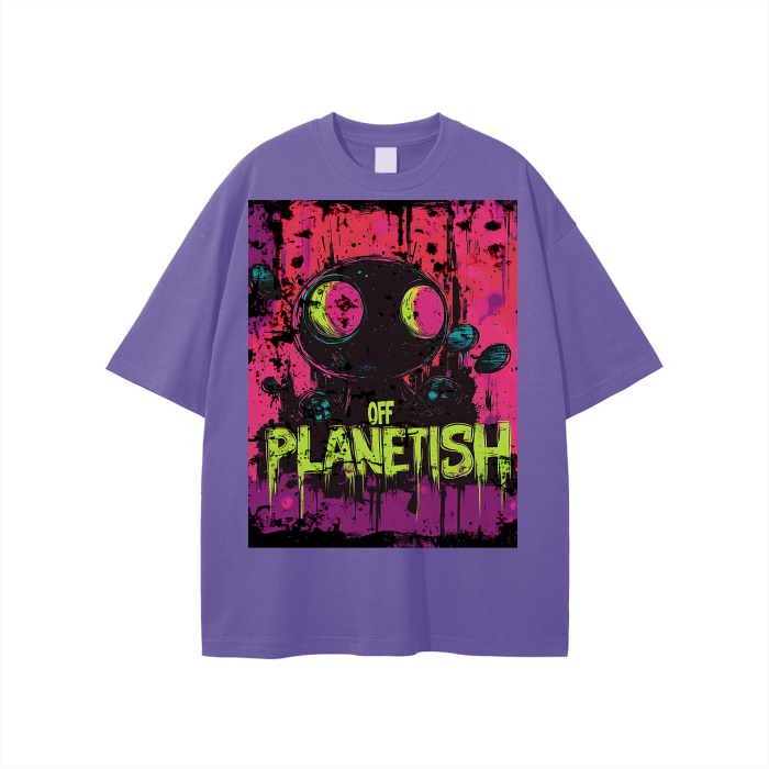 FROM “THE HOUSE OF OFFPLANETISH” OFFPLANET ALIENS Streetwear Unisex Solid Color Loose Fit FOG T-Shirt