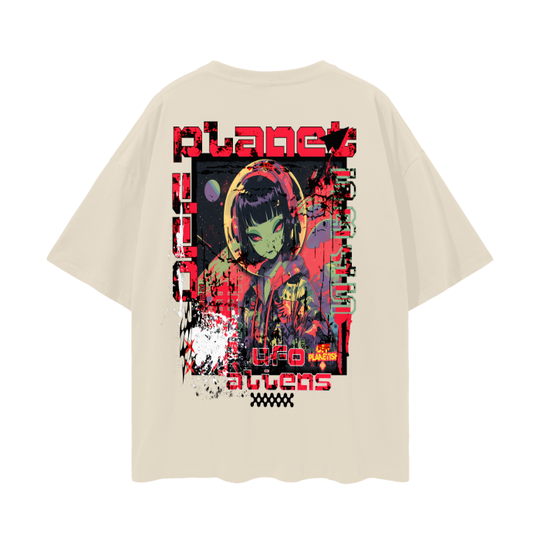 FROM "THE HOUSE OF OFFPLANETISH" THE ALIEN ART COLLECTION Oversize Deep Drop Shoulder Tee - 190 GSM