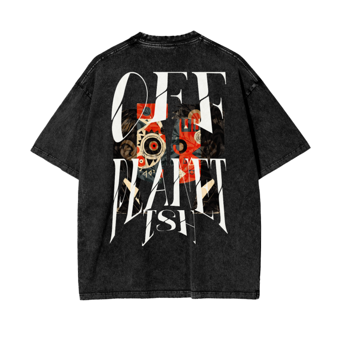 FROM "THE HOUSE OF OFFPLANETISH" ALIEN ART COLLECTION Acid Wash Oversize T-Shirt - 250 GSM