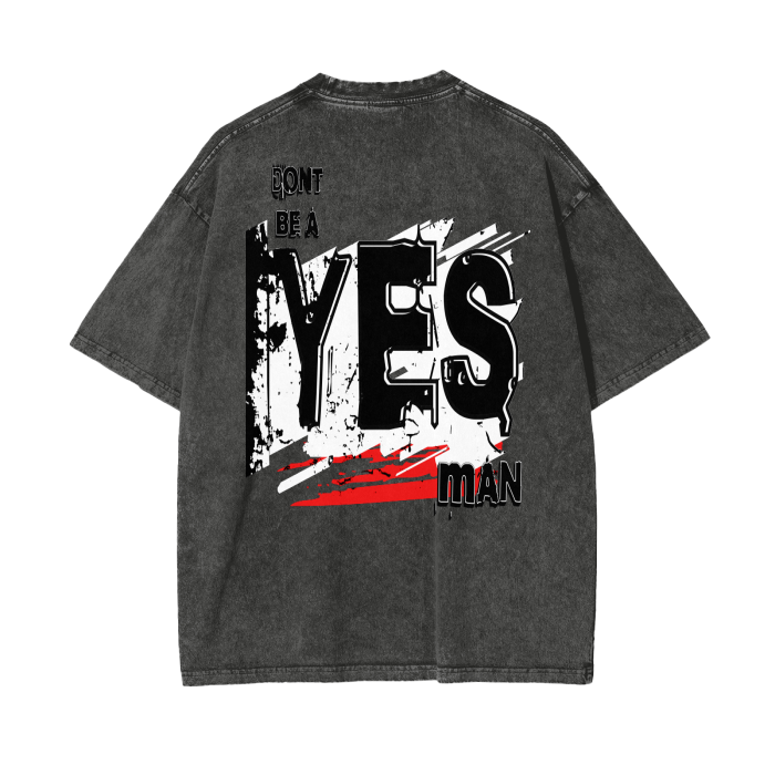 YES/NO Acid Wash Oversize T-Shirt - 250 GSM